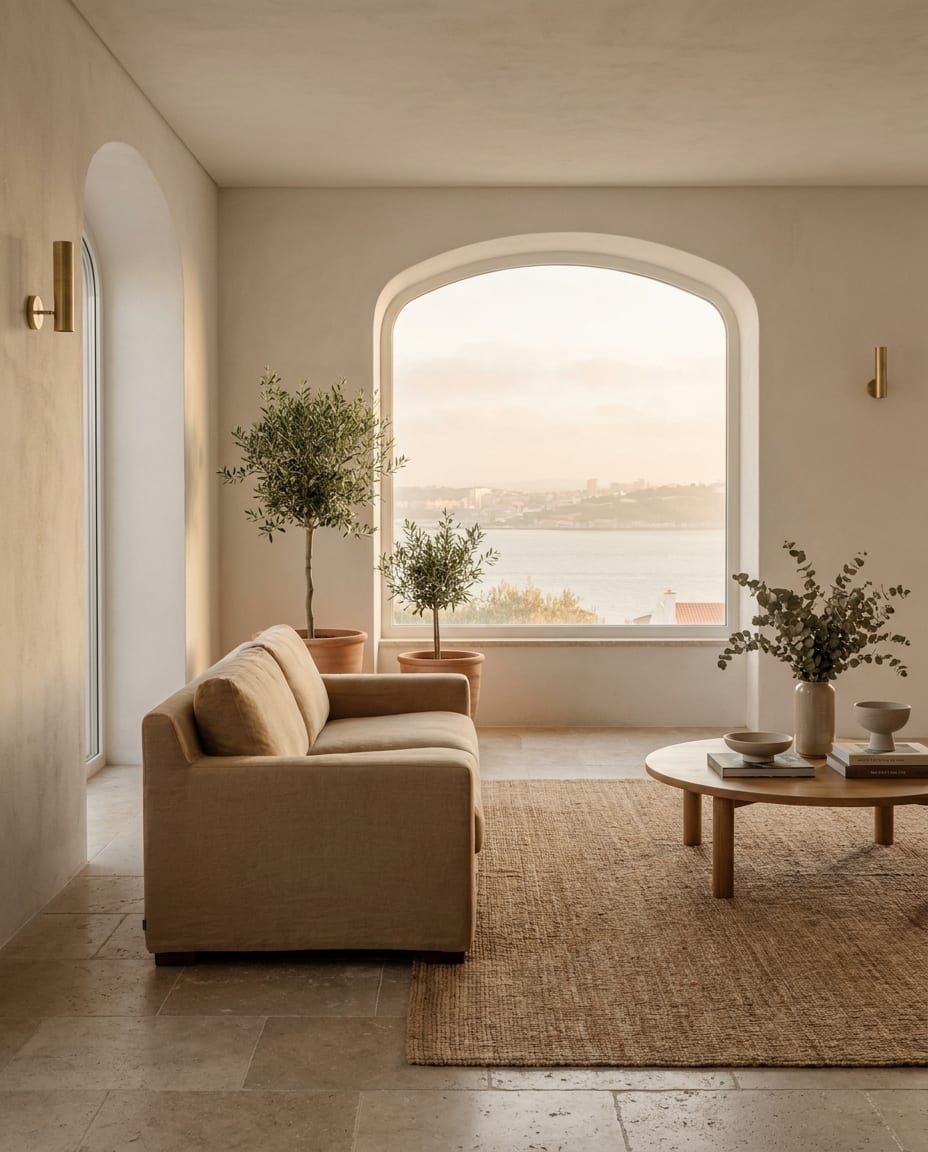 Interior de uma casa com vista, pronta a mudar de mãos